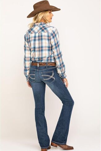 ARIAT Women's R.e.a.l. Mid Rise Arrow Fit Stretch Shayla Boot Cut Jean in Saudi Arabia