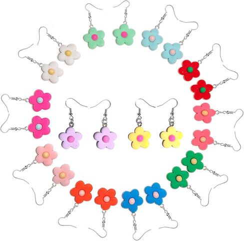 Indie Flower Earrings Daisy Earrings Kidcore Earrings Y2k Earrings Aesthetic Earrings Alt Cute Fun Kawaii Earrings for Egirl Women Girls in Kuwait