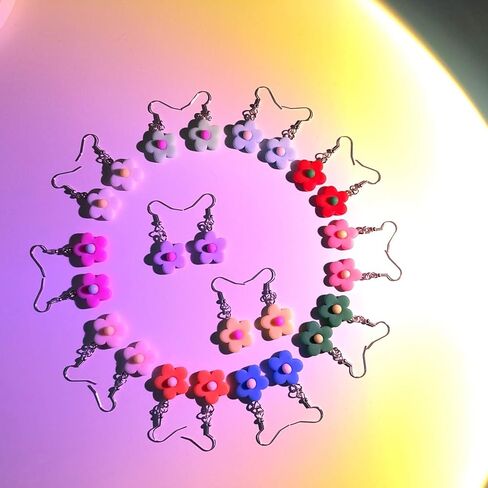 Indie Flower Earrings Daisy Earrings Kidcore Earrings Y2k Earrings Aesthetic Earrings Alt Cute Fun Kawaii Earrings for Egirl Women Girls in Kuwait