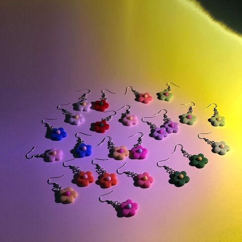 Indie Flower Earrings Daisy Earrings Kidcore Earrings Y2k Earrings Aesthetic Earrings Alt Cute Fun Kawaii Earrings for Egirl Women Girls in Kuwait