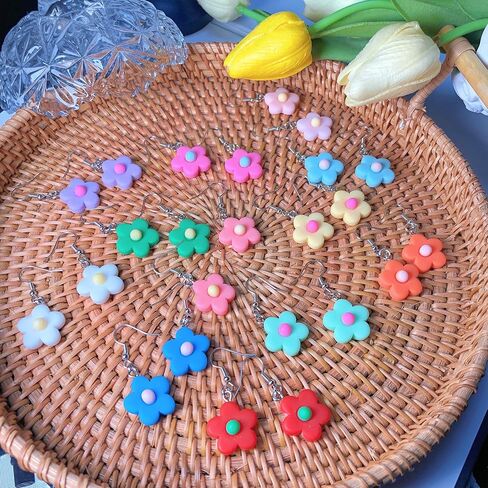 Indie Flower Earrings Daisy Earrings Kidcore Earrings Y2k Earrings Aesthetic Earrings Alt Cute Fun Kawaii Earrings for Egirl Women Girls in Kuwait