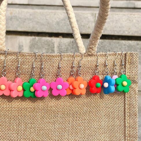 Indie Flower Earrings Daisy Earrings Kidcore Earrings Y2k Earrings Aesthetic Earrings Alt Cute Fun Kawaii Earrings for Egirl Women Girls in Kuwait