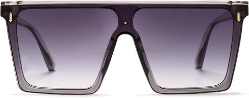 نظارات شمسية مربعة كبيرة الحجم للنساء والرجال، قمة مسطحة عصرية، إطار كبير، Sunies UV400، ظلال سوداء in Kuwait