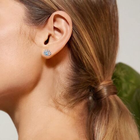 Bestyle 925 الفضة الاسترليني قلادة عين الشر للنساء، تم إنشاء قلادة جوهرة الميلاد الرائعة لمدة 12 شهرًا قلادة زركونيا مكعبة أنيقة، قلادة عيون بوهو تميمة مجوهرات قلادة in Kuwait