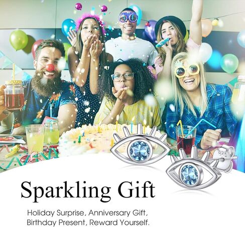 Bestyle 925 الفضة الاسترليني قلادة عين الشر للنساء، تم إنشاء قلادة جوهرة الميلاد الرائعة لمدة 12 شهرًا قلادة زركونيا مكعبة أنيقة، قلادة عيون بوهو تميمة مجوهرات قلادة in Kuwait