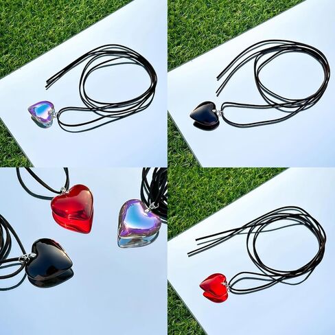 Y2K Chunky Puffy Heart Choker Big Flower Necklace Y2K Gothic Pendant Necklace Velvet Heart Necklace for Women Girls in Kuwait