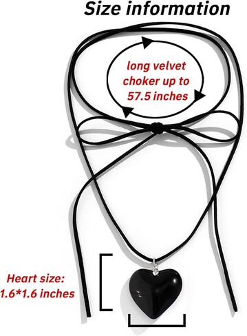 Y2K Chunky Puffy Heart Choker Big Flower Necklace Y2K Gothic Pendant Necklace Velvet Heart Necklace for Women Girls in Kuwait