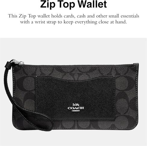 Coach Signature PVC Zip Top Wallet in Kuwait