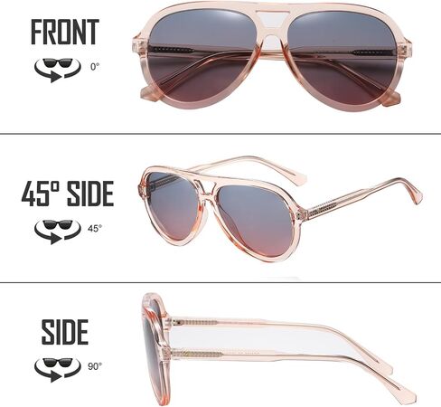 DUCO Retro Aviator Polarized Sunglasses Women Men Vintage Double Bridge Sun Glasses Classic Shades DC1208 in Saudi Arabia