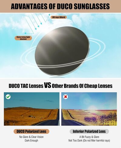DUCO Retro Aviator Polarized Sunglasses Women Men Vintage Double Bridge Sun Glasses Classic Shades DC1208 in Saudi Arabia