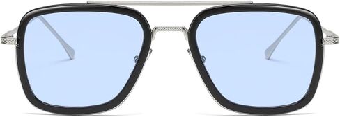 Tony Stark Sunglasses Vintage Square Metal Frame for Men Women -Iron Man and Spider-Man Vintage Sun Glasses in Saudi Arabia