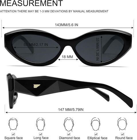 VANLINKER Trendy Small Polarized Cat Eye Sunglasses for Women Thick Oval Shades VL9777 in Saudi Arabia