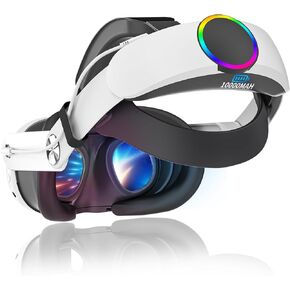 for Quest 3 Battery Head Strap: 10000mAH Meta Quest 3 Halo Accessories ROG Colorful Lights Oculus 3 Elite Strap - Enhanced Comfort and Playtime 4-6 Hours VR Accessories