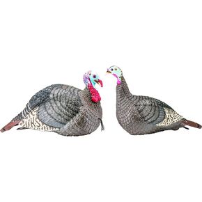 Hunters Specialties HS Strut Lite Jake & Feeding Hen Turkey Foldable Hollow Relaxed Body Realistic 2-Pack Couple Flock Combo Decoys