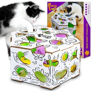 HEX – Interactive Treat Maze – Cat Treat Puzzle Box – Cat Puzzle Feeder – Treat Box for Indoor Cats – Enrichment Food Dispenser Toy – Best Cat Toy Ever!