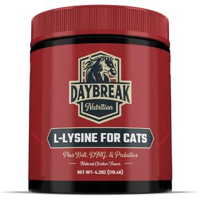 L-Lysine for Cats and Kittens - 900 mg L Lysine Powder for Cats for Immunity & Respiratory Support - Cat Supplement with L-Lysine, Prebiotics, Krill, & DMG for Immune System, Eye Health & Sneezing