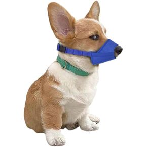 Parts Express Dog Muzzle, Soft Anti-Biting Barking Chewing Muzzle, Breathable Waterproof Adjustable Muzzle for Small Medium Dogs,Blue (S)