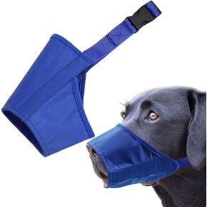 Parts Express Dog Muzzle, Soft Anti-Biting Barking Chewing Muzzle, Breathable Waterproof Adjustable Muzzle for Small Medium Dogs,Blue (S)