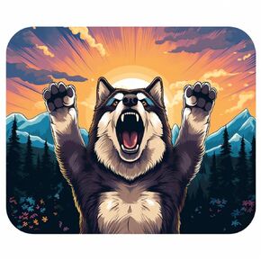 Cute Husky Colorful Unique Art Design Patterns, Smooth Surface Non-Slip Rubber Gaming Mouse Pad for Computer Desk Laptop Office 9.5 X 7.9 Inch (Design 2)