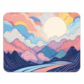 Mountainous Landscape Art Unique Design Patterns, Smooth Surface Non-Slip Rubber Gaming Mouse Pad for Computer Desk Laptop Office 9.5 X 7.9 Inch (Design 2)