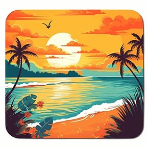 Beach Sunset Ocean View Unique Art Design Patterns, Smooth Surface Non-Slip Rubber Gaming Mouse Pad for Computer Desk Laptop Office 9.5 X 7.9 Inch (Design 1)