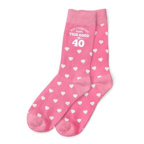 40th Birthday Gift Pattern Socks Women's Funny Present Keepsake for 40 Year Old Size 4 – 7 (Hearts)