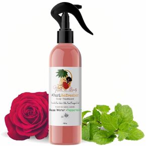 Rose Water For Locs, Daily Moisturizing Refreshing Spray, Rose Water For Hair, Rosewater and Peppermint Hair Scalp Moisturizer. (8 OUNCES)