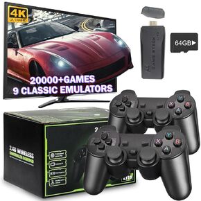 Wireless Retro Game Console, Plug & Play Video TV Game Stick with 20000+ Games Built-in, 4K HDMI Output, 2.4 GHz Wireless Controllers (64G) in Saudi Arabia