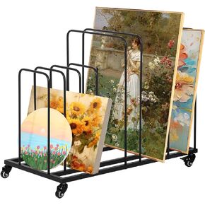 ikare Art Canvas Storage Rack, Art Drying Painting Rack with Wheels, Adjustable Art Storage Easel Display Stands for Canvas Boards, Panel, Crafts Drying & Print Racks, Frame