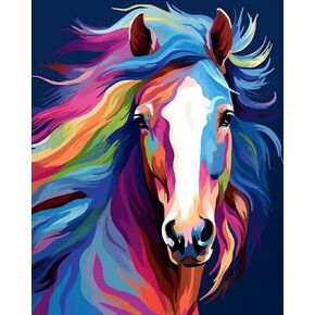Paint by Numbers DIY Acrylic Painting Kit for Kids & Adults Beginner – 16" Wx20 L Colorful Horse Head Pattern
