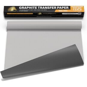 MyArtscape Graphite Transfer Paper Roll, Wax-Free, 17" x 15ft Transfer Paper Roll, Graphite Paper, Precise Carbon Paper Ideal as tracing Paper for Drawing