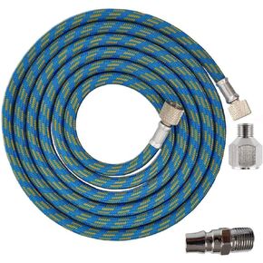6-Ft Braided Airbrush Air Hose Standard 1/8" - 1/4" Adapter Suit for Airbursh Kit 3 in 1