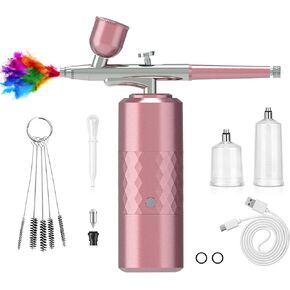 Airbrush Kit Rechargeable Cordless Airbrush Compressor Portable Handheld Airbrush Air Brush for Model Painting,Nail Art,Cake decoration,Makeup, Barber (Black) in Kuwait