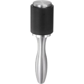 7.3Inch Leather Carving Hammer Aluminum Alloy Handle Nylon Hammer Straight Head Leathercraft Mallet Tool for DIY Stamping Sew Leather Cowhide, Black