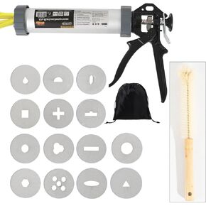 Griiyakii Clay extruder Tool，Clay Gun Tools are allocated 14 Different Plates for Sculpting and Crafting with The Hand held Clay Extrusion Gun