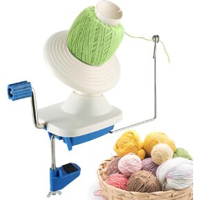 MAOPINER Needlecraft Yarn Ball Winder Hand-Operated, Manual Wool Yarn Winder Holder for Swift Yarn Fiber String Ball (Blue, White)