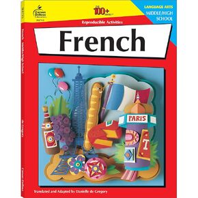 Carson Dellosa The 100 Series French Workbook, Parts of Speech, Vocabulary, Common Phrases, Sentence Building Skills, and More, Middle and High School Classroom or Homeschool Curriculum (Volume 5)