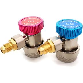 XtremepowerUS 1/4" Deluxe Adjustable AC R134a Quick Coupler HVAC Connector Adapter Set