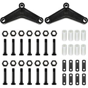 Trailer Axle Shackle Kit for Double Eye Spring (3.5K -5.2K Axles) with Shackle Straps, Locking Nut, Nylon Bushing, Shackle Bolt