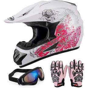 DOT Youth Dirt Bike Helmet,Kid ATV Helmet, for Youth Boys Girls 5-14 Ages ,Four Wheeler Helmet Kids, Motocross BMX MX UTV Snowmobile Go Kart Full Riding Dirt Bike Racing Skateboard Baseball