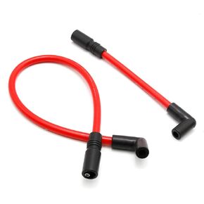 2Pcs DYNA-409RD 10.4mm 10mm Ignition Wire Kit Replacement for Harley Davidson Big Twin 99-19 FXD Dyna Softail (Red)