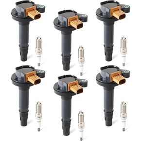 6PCS UF646 Ignition Coils Pack & Iridium Spark Plugs Compatible with Ford Expedition Explorer F150 Flex Police Taurus Transit Lincoln MKS MKT Navigator 3.5L V6