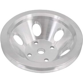 KIPA Aluminium Single groove Water Pump Pulley For SB SBC Small Block Chevy 265 283 305 327 350 383 400 with a long water pump Satin Aluminium Finish Durable 1-Groove #9842