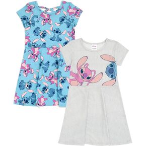 Disney Lilo & Stitch Girls 2 Pack Skater Dresses Little Kid to Big Sizes (4-14-16)