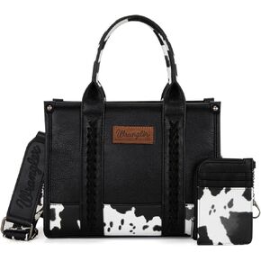 Montana West Wrangler Cow Print Purse & Credit Card Holder Set for Women in Kuwait