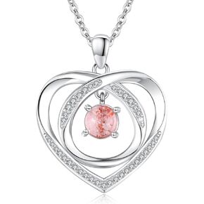 قلادة كريستال سوبر سيفين 925 من الفضة الاسترليني على شكل قلب للنساء هدايا مجوهرات على شكل قلب للأم البنات in Kuwait