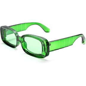 Trendy Small Rectangle Sunglasses for Women Men 90s Aesthetic Thick Frames Chunky Square Sun Glasses