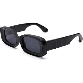 Trendy Small Rectangle Sunglasses for Women Men 90s Aesthetic Thick Frames Chunky Square Sun Glasses