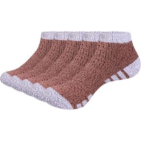 Mens Fuzzy Fluffy Slipper Socks Cozy Non Slip Ankle Winter Thermal Warm Floor Home Hospital Socks For Men, 5 Pairs…