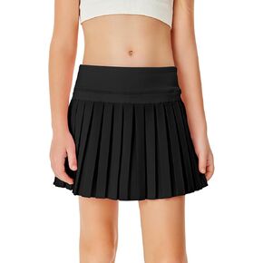 Haloumoning Girls Pleated Skirts with Shorts Athletic Tennis Skorts Sport Performance Skirt with Pockets 4-14 Years